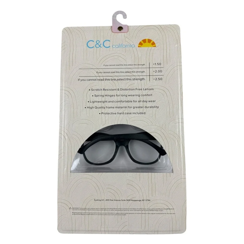 C&C CALIFORNIA Reading Glasses +2.00 Womens 3 Pair Set Case NEW SEALED